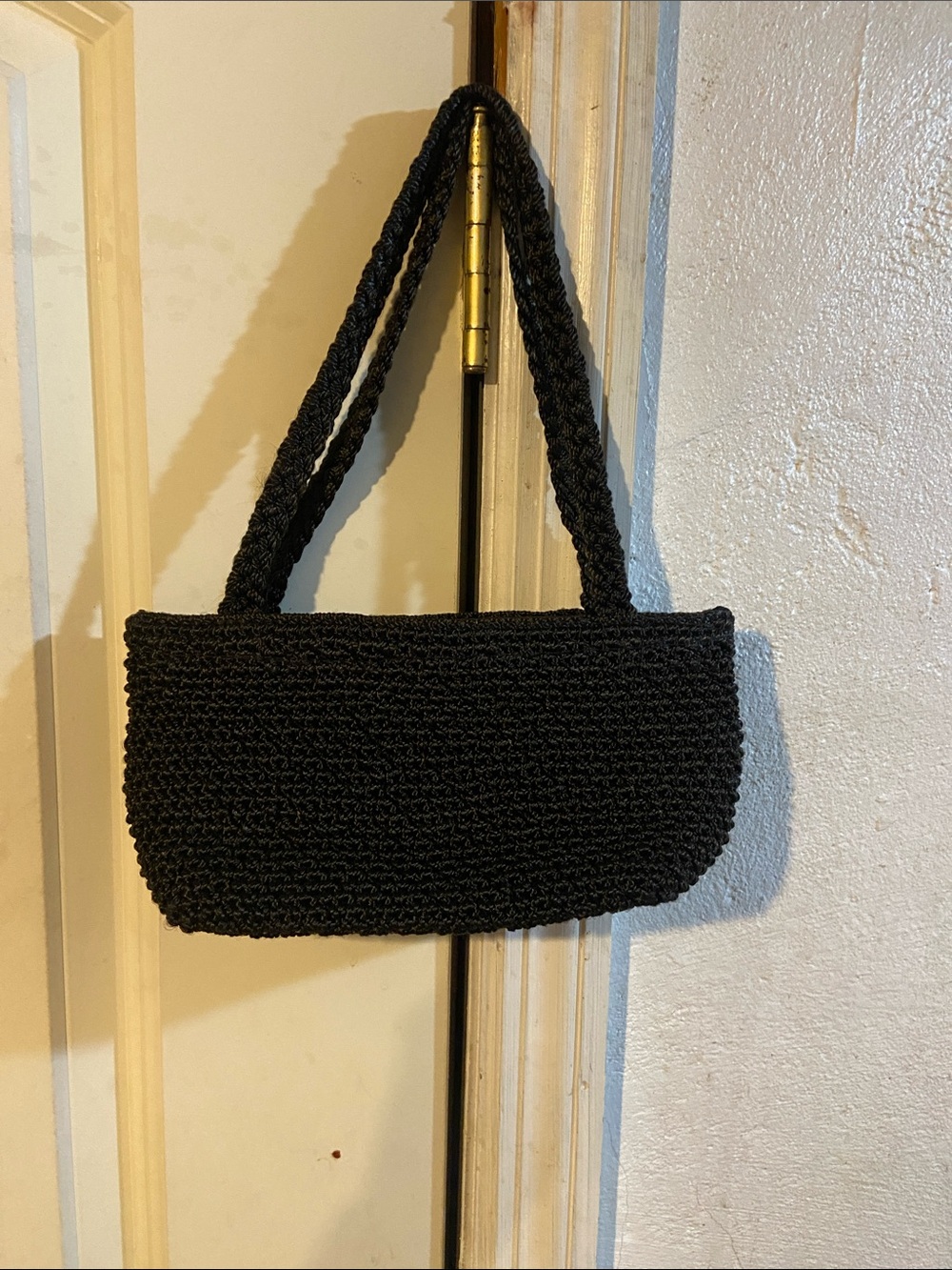 THE SAK Black Crochet Shoulder Bag - Classic Women's Handbag